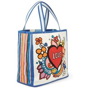 Brighton Multicolor Canvas Power of Love Graphic Artwork Tote Bag
